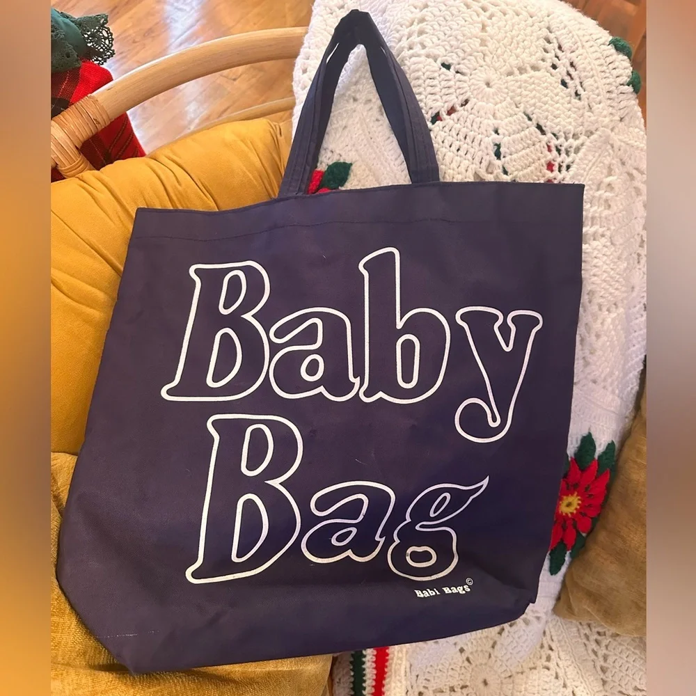 Navy Blue & White Baby Bag by Babi Bags Tote Bag
